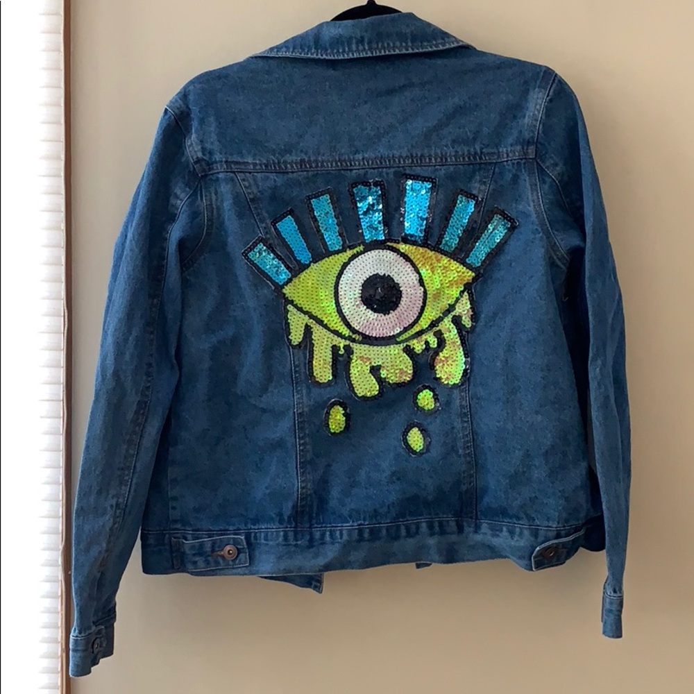 Sequin Patch Jean Jacket